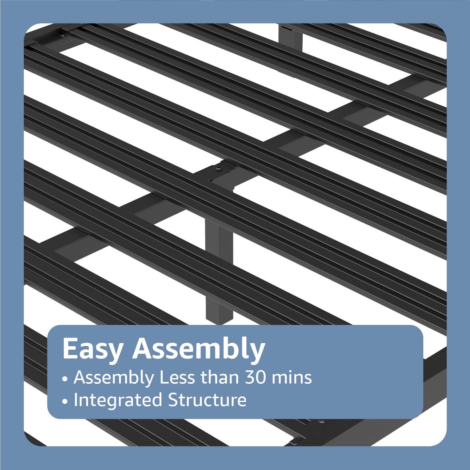 14" Heavy Duty Foundation Bedframe Wide Metal Slat Deluxe Mattress Support Bed Frame Base C Black