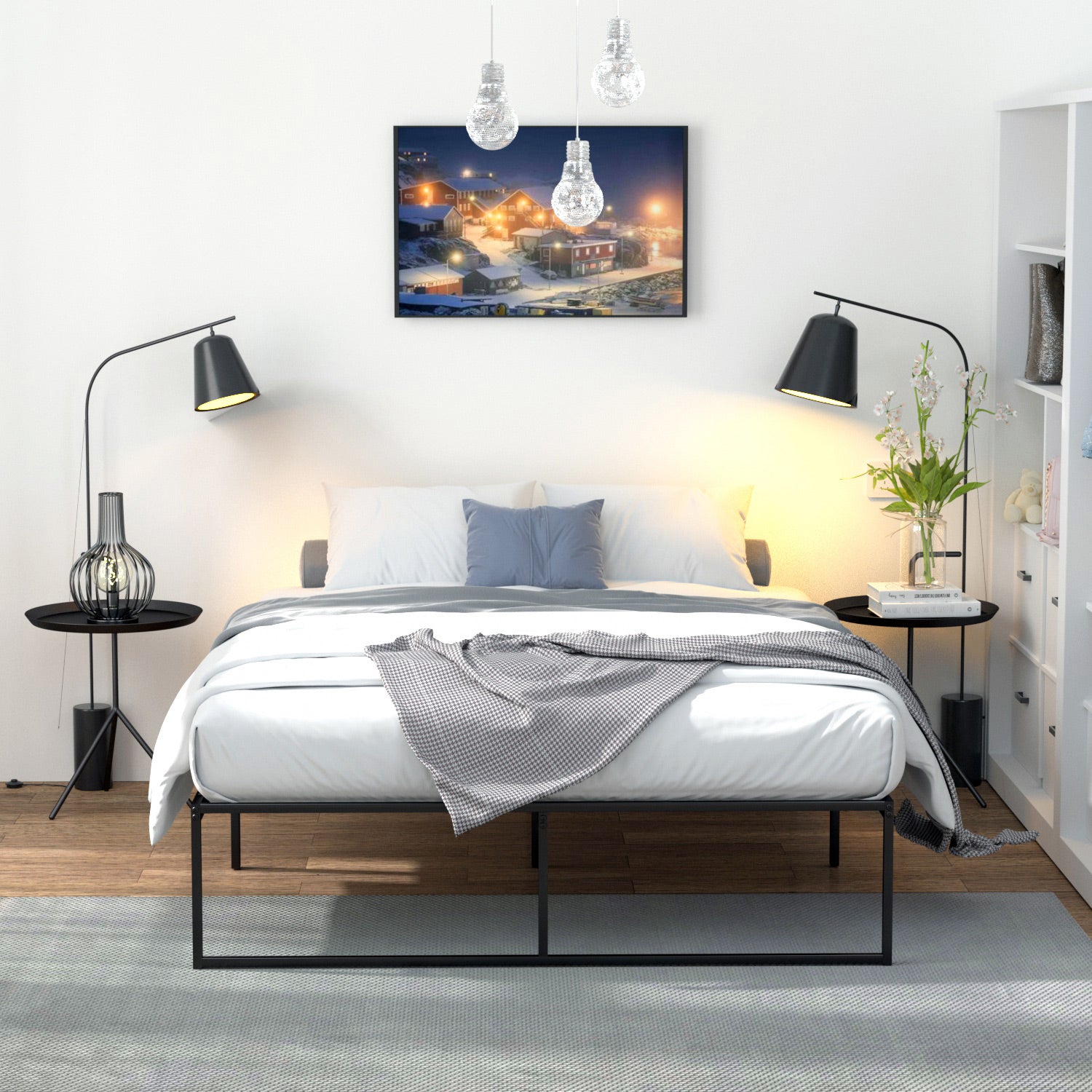 VENI HOME Modern Strong Durable Bed Frame Metal Platform Bed