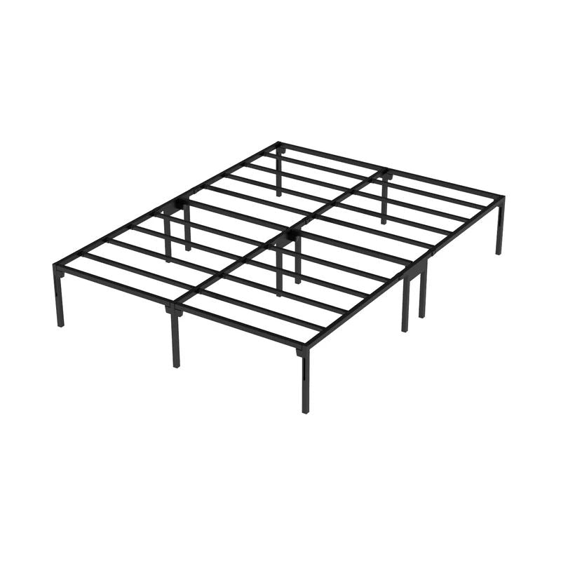 VENI 14 Inch Durable Full Size Metal Bed Frame with Dual Center Supports - Sturdy Construction for Home Use