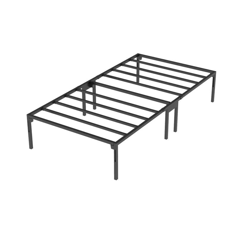 VENI 14 Inch Durable Full Size Metal Bed Frame with Dual Center Supports - Sturdy Construction for Home Use