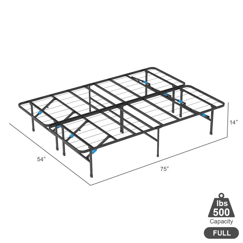 VENI 14 Inch Modern Smart Metal Bed Frame Foldable Mattress Foundation