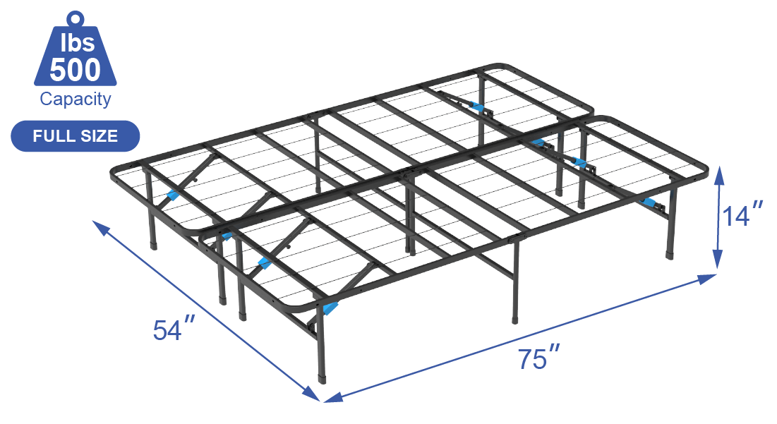 VENI 14 Inch Modern Smart Metal Bed Frame Foldable Mattress Foundation