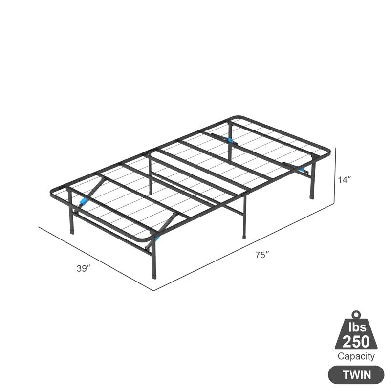 VENI 14 Inch Modern Smart Metal Bed Frame Foldable Mattress Foundation