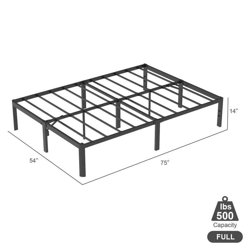 VENI Heavy Duty Steel Rounded Edge Bed Frame with Steel Slats