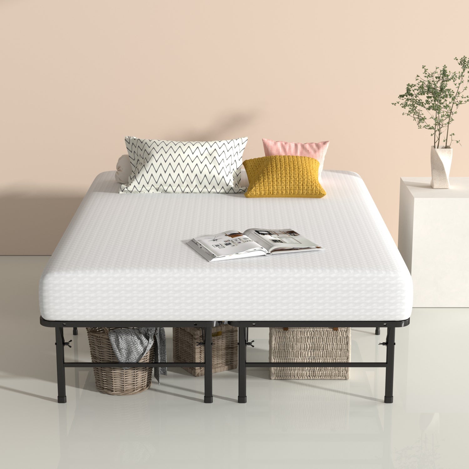 VENI 16 Inch Foldable Bed Frame Mattress Foundation