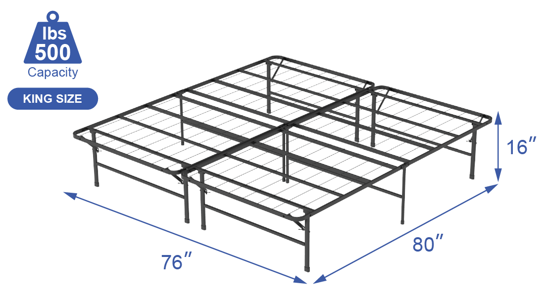 VENI 16 Inch Foldable Bed Frame Mattress Foundation