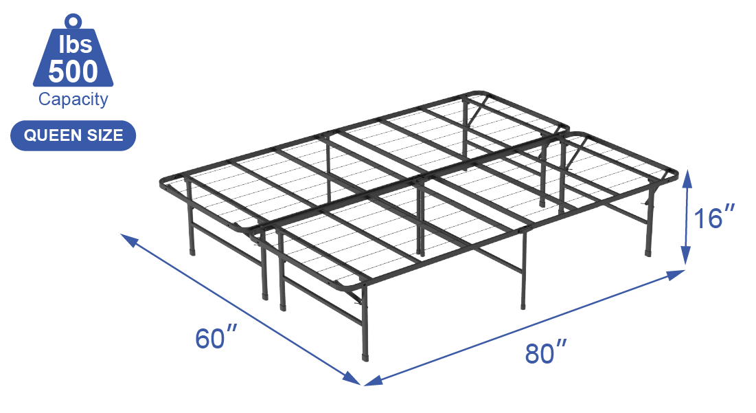 VENI 16 Inch Foldable Bed Frame Mattress Foundation