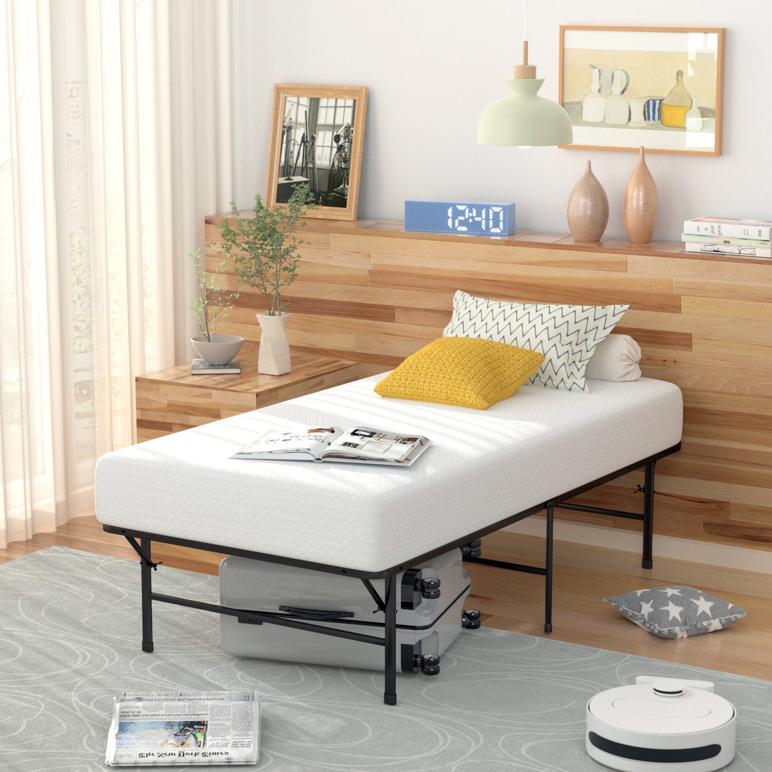 VENI 16 Inch Foldable Bed Frame Mattress Foundation