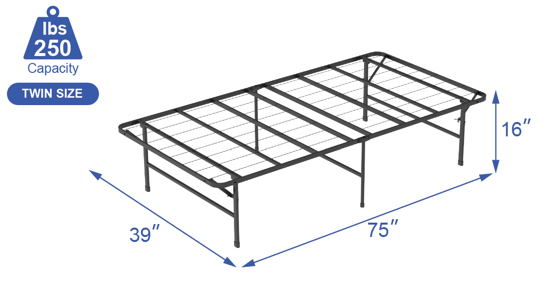 VENI 16 Inch Foldable Bed Frame Mattress Foundation