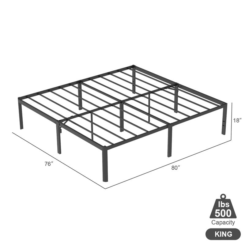 VENI Heavy Duty Steel Rounded Edge Bed Frame with Steel Slats