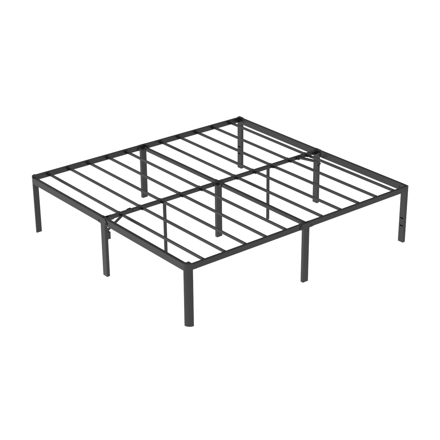 VENI Heavy Duty Steel Rounded Edge Bed Frame with Steel Slats