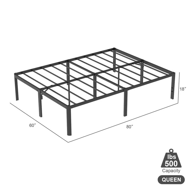 VENI Heavy Duty Steel Rounded Edge Bed Frame with Steel Slats