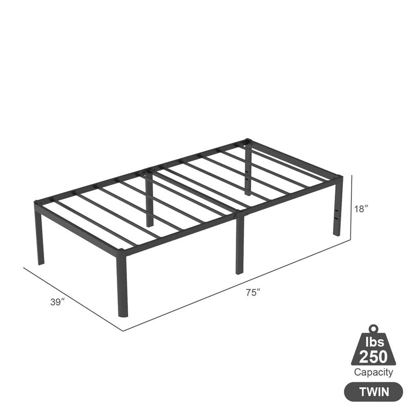 VENI Heavy Duty Steel Rounded Edge Bed Frame with Steel Slats