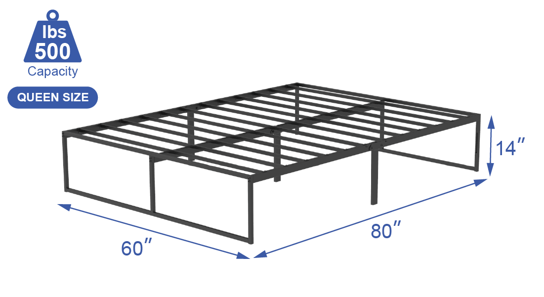 VENI HOME Modern Strong Durable Bed Frame Metal Platform Bed