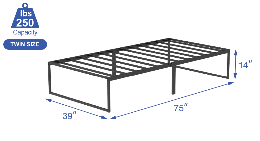 VENI HOME Modern Strong Durable Bed Frame Metal Platform Bed